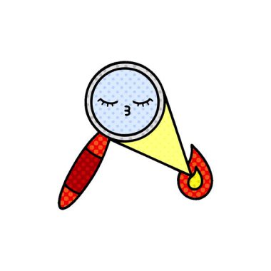 Basit bir çizgi roman tarzı büyüteç döngüsü.