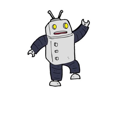 Basit bir çizgi film robotu.