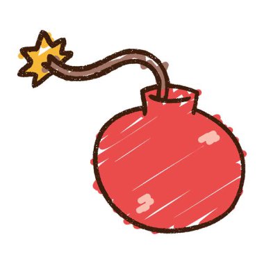 Basit bir yuvarlak bomba tebeşiri çizimi