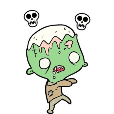 Basit bir döngülü sevimli çizgi film zombisi.