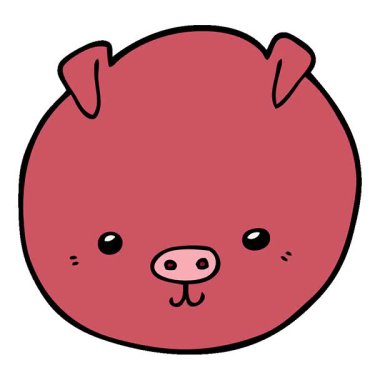 Basit bir çizgi film kahramanı domuz.