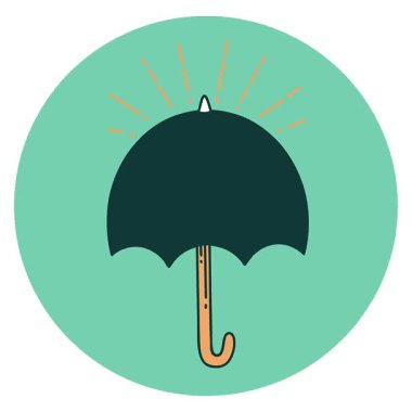 Dövme stili açık şemsiyenin basit bir döngü canlandırma simgesi