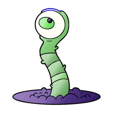 Basit bir döngülü çizgi film uzaylı bataklık canavarı.