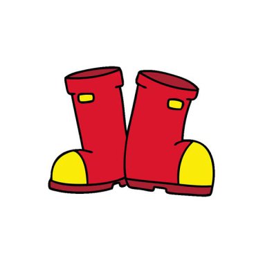 Basit bir çizgi film çizimi Wellington çizmeleri.