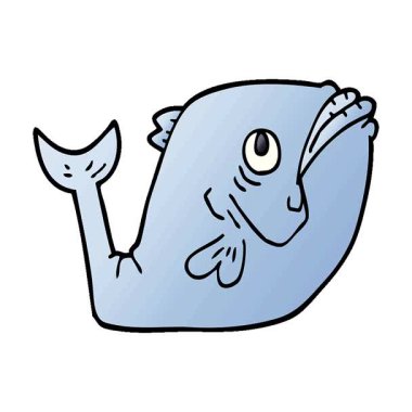 Basit bir döngülü komik çizgi film karalama balığı.