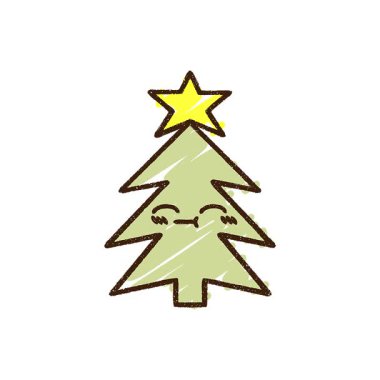 Basit bir döngü animasyon Noel ağacı tebeşiri çizimi