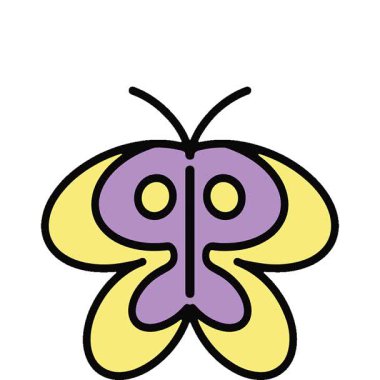 Basit bir döngü animasyonu basit sevimli bir kelebek