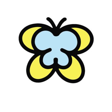 Basit bir döngü animasyonu basit sevimli bir kelebek