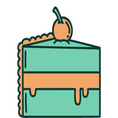 Basit bir döngü ikonik dövme tarzı çikolatalı pasta resmi.