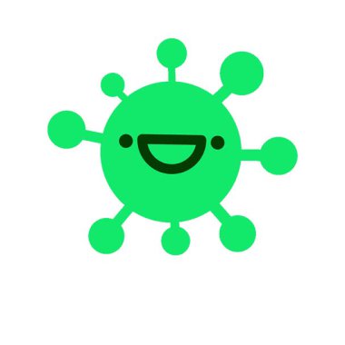 Basit bir döngü animasyonu basit, sevimli, mutlu bir virüs.