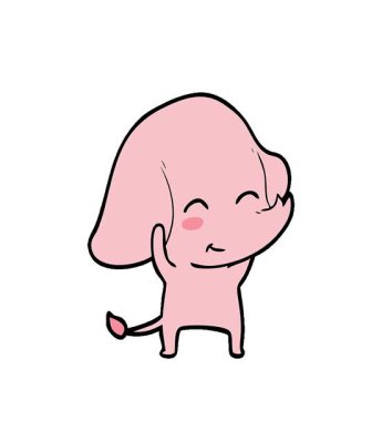 Basit bir çizgi film fili animasyonu.