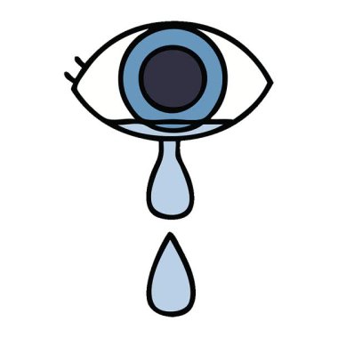 Ağlayan gözün basit bir çizgi filmi.