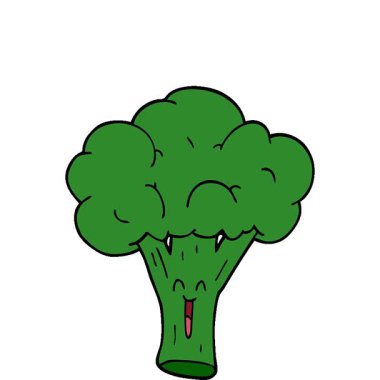 Basit bir çizgi film çizgi romanı karalama brokolisi.