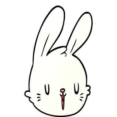 Basit bir çizgi film tavşan yüzü.