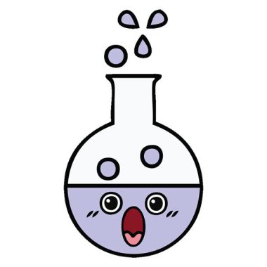 Basit bir döngü animasyonu. Bir test tüpünün sevimli çizgi filmi.