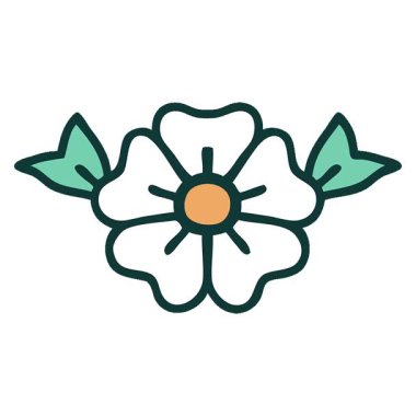 Bir çiçeğin basit bir ikonik dövme görüntüsü