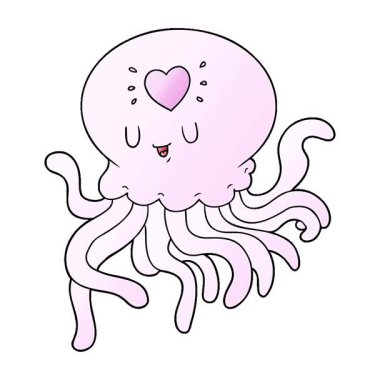 Aşık denizanası çizgi filmindeki basit bir döngü.