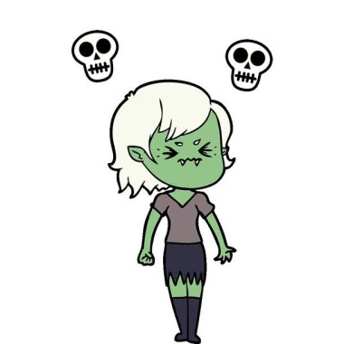 Basit bir döngülü, sinir bozucu çizgi film kahramanı vampir kız.