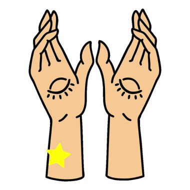 Geleneksel mistik eller stilinde basit bir döngü dövmesi.