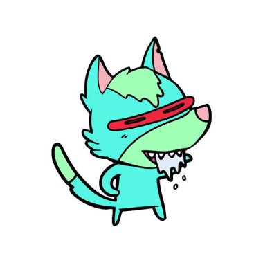 Basit bir çizgi film karakteri aç kurt.