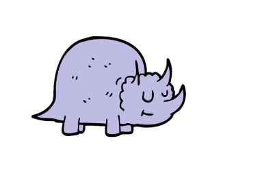 Basit bir çizgi film karikatürü. Tarih öncesi dinozor karalaması.