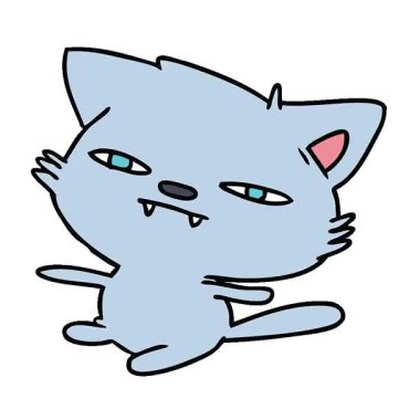 Şirin bir kawaii kedisinin basit bir serbest çizim çizgi filmi.