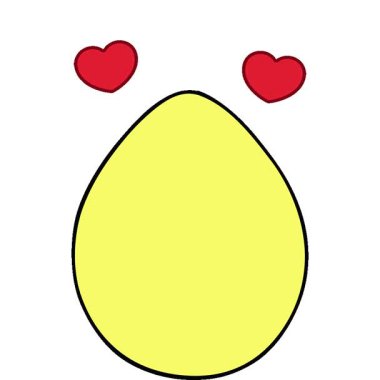 Basit bir çizgi film yumurtası çizilmiş hareketli el çizimi.