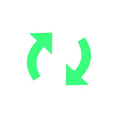 Bir yön okunun basit bir döngü düz renk retro karikatürü