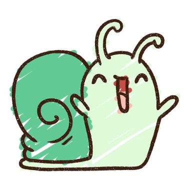 Basit bir döngülü Mutlu Salyangoz Tebeşiri Çizimi