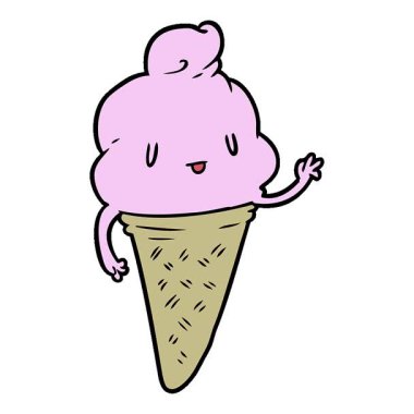 Basit bir döngü animasyon tatlı çizgi film dondurması.