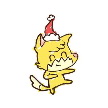 Basit bir döngülü Festive Fox Tebeşir Çizimi