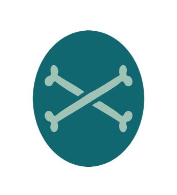 Çapraz kemiklerin basit bir ikonik dövme görüntüsü