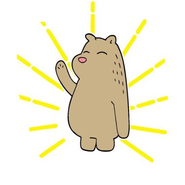 Basit bir çizgi film çizgi filmi çizimi. El sallıyor.