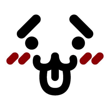 Basit bir döngülü sevimli, utangaç hayvan yüzü simgesi