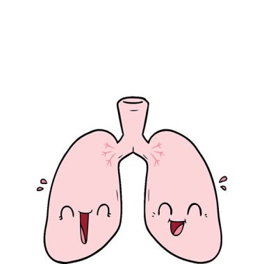 Basit bir çizgi film çizgi filmi, neşeli ciğerler.