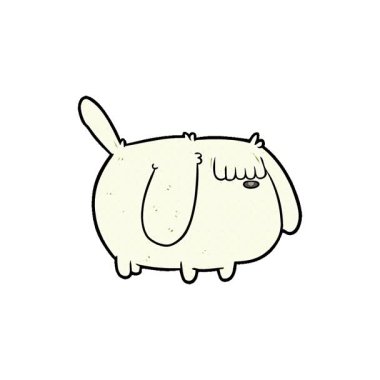 Basit bir döngü animasyonu sevimli çizgi film köpeği.