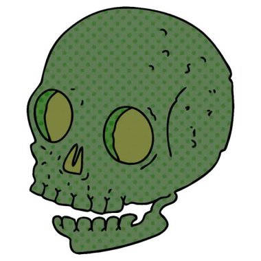 Basit bir döngü çizgi roman tarzı tuhaf bir kafatası.