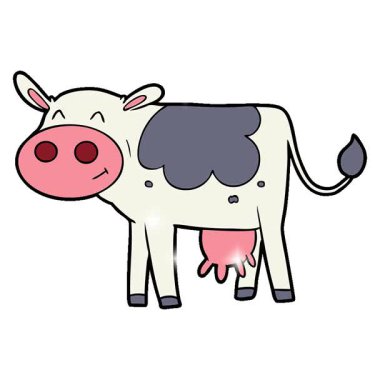 Basit bir çizgi film ineği.