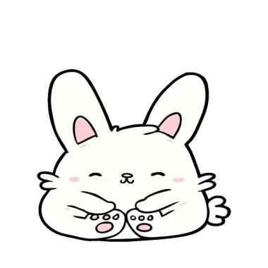 Basit bir döngülü çizgi film karakteri tavşan.