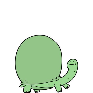 Basit bir çizgi film karakteri kaplumbağası.