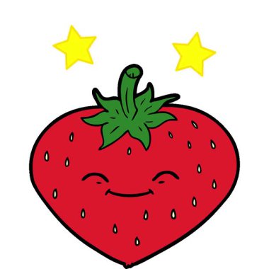 Basit bir çizgi film çizgi filmi çileği.