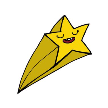 Basit bir çizgi film çizgi filmi kayan yıldızı.