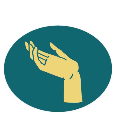 Basit bir döngü animasyon ikonik dövme tarzı bir el resmi