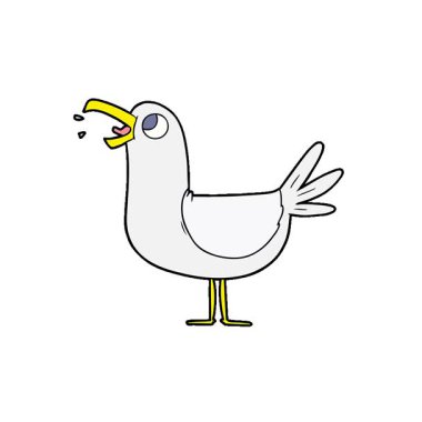 Basit bir döngülü çizgi film martısı.