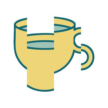 Basit bir döngü ikonik dövme tarzı kahve görüntüsü.