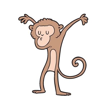 Basit bir döngü çizgi film maymunu.