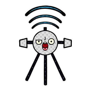 Bir uydunun basit bir çizgi roman tarzı çizgi filmi.