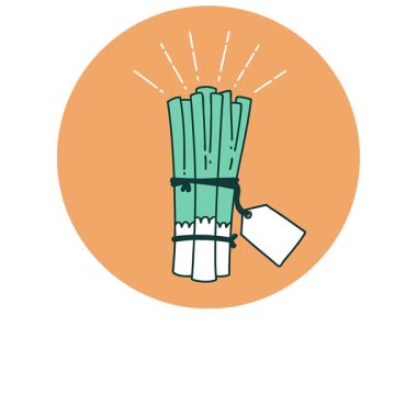 Dövme stili pırasa demetinin basit bir döngü simgesi