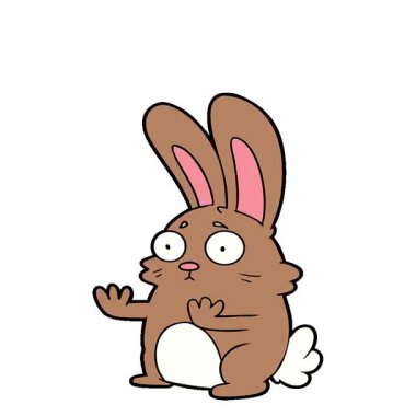 Basit bir çizgi film korkulu tavşanı.