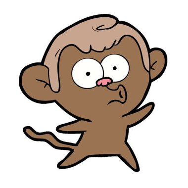 Basit bir döngülü çizgi film şaşırttı maymunu